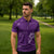 Aloha Hawaii Floral Tapa Zipper Polo Shirt Patchwork Violet - Polynesian Pride