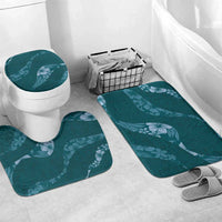 Aloha Hawaii Floral Tapa Bathroom Set Patchwork Teal - Polynesian Pride