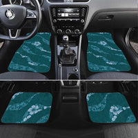 Aloha Hawaii Floral Tapa Car Mats Patchwork Teal - Polynesian Pride