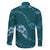 Aloha Hawaii Floral Tapa Family Matching Short Sleeve Bodycon Dress and Hawaiian Shirt Patchwork Teal - Polynesian Pride