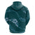 Aloha Hawaii Floral Tapa Hoodie Patchwork Teal - Polynesian Pride