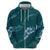 Aloha Hawaii Floral Tapa Hoodie Patchwork Teal - Polynesian Pride
