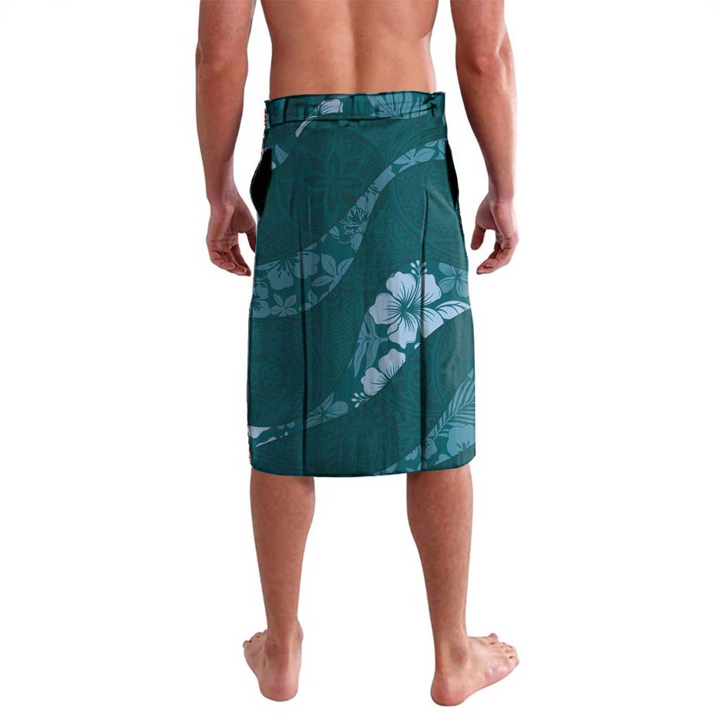 Aloha Hawaii Floral Tapa Lavalava Patchwork Teal - Polynesian Pride