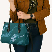 Aloha Hawaii Floral Tapa Leather Bag Patchwork Teal LT7 - Polynesian Pride