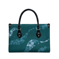 Aloha Hawaii Floral Tapa Leather Bag Patchwork Teal LT7 - Polynesian Pride