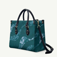 Aloha Hawaii Floral Tapa Leather Bag Patchwork Teal LT7 - Polynesian Pride
