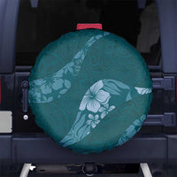 Aloha Hawaii Floral Tapa Spare Tire Cover Patchwork Teal - Polynesian Pride