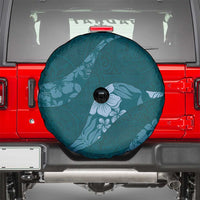 Aloha Hawaii Floral Tapa Spare Tire Cover Patchwork Teal - Polynesian Pride