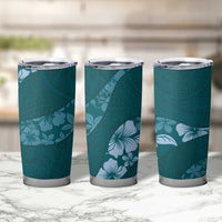 Aloha Hawaii Floral Tapa Tumbler Cup Patchwork Teal - Polynesian Pride