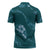 Aloha Hawaii Floral Tapa Zipper Polo Shirt Patchwork Teal - Polynesian Pride