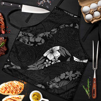 Aloha Hawaii Floral Tapa Apron Patchwork Charcoal - Polynesian Pride