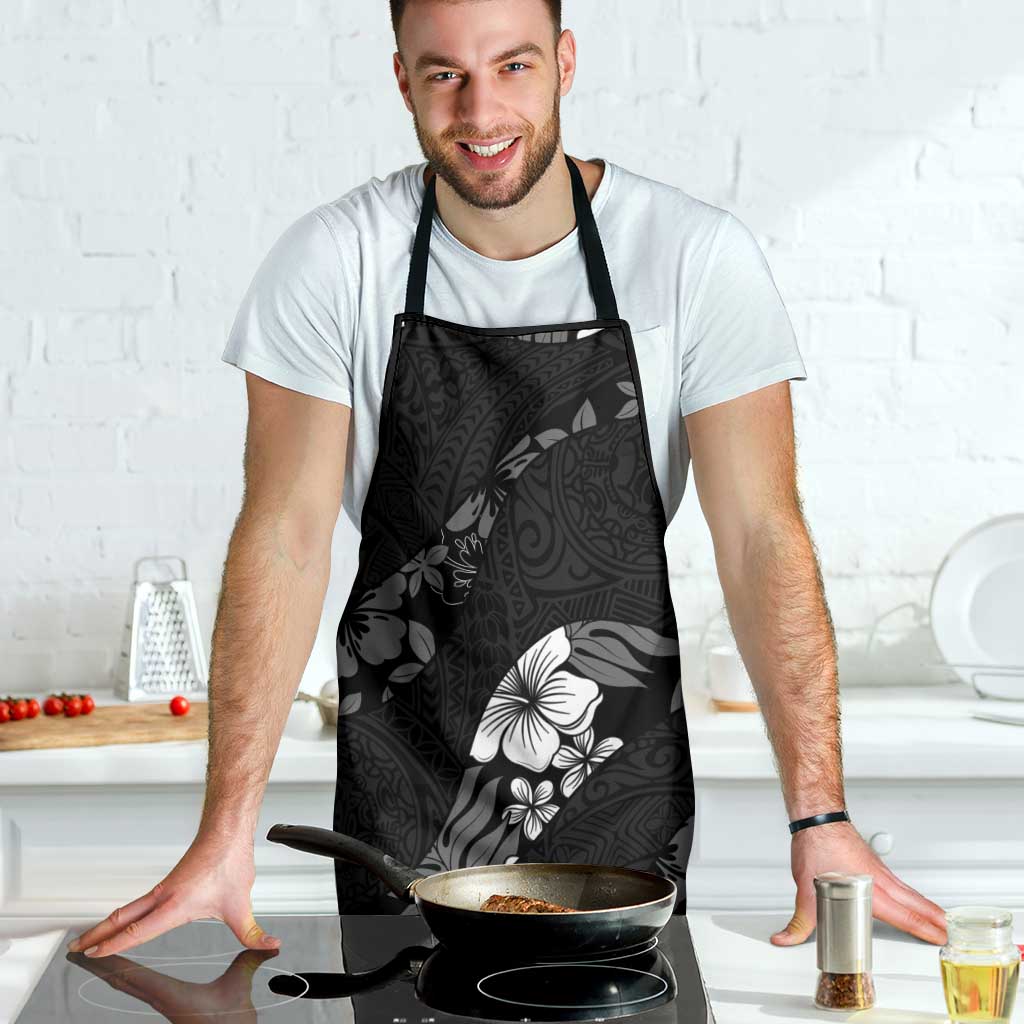 Aloha Hawaii Floral Tapa Apron Patchwork Charcoal - Polynesian Pride
