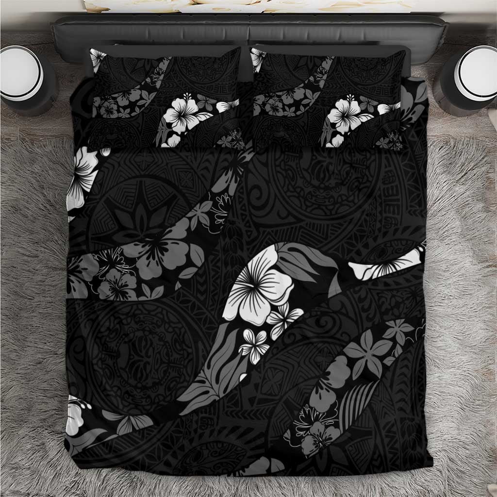 Aloha Hawaii Floral Tapa Bedding Set Patchwork Charcoal - Polynesian Pride