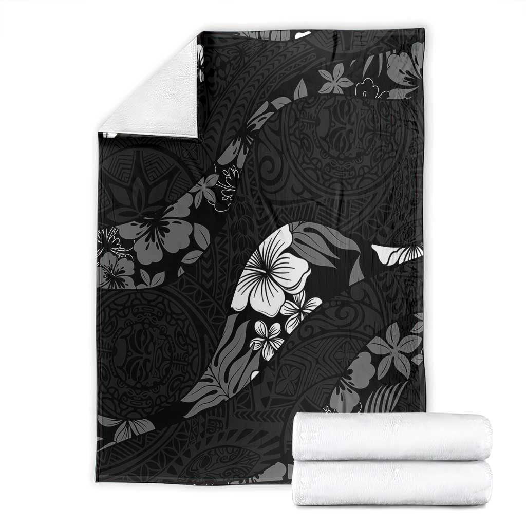 Aloha Hawaii Floral Tapa Blanket Patchwork Charcoal - Polynesian Pride