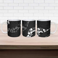 Aloha Hawaii Floral Tapa Ceramic Mug Patchwork Charcoal - Polynesian Pride
