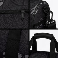 Aloha Hawaii Floral Tapa Duffle Bag Patchwork Charcoal