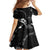 Aloha Hawaii Floral Tapa Family Matching Short Sleeve Bodycon Dress and Hawaiian Shirt Patchwork Charcoal - Polynesian Pride