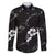 Aloha Hawaii Floral Tapa Family Matching Short Sleeve Bodycon Dress and Hawaiian Shirt Patchwork Charcoal - Polynesian Pride