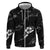 Aloha Hawaii Floral Tapa Hoodie Patchwork Charcoal - Polynesian Pride