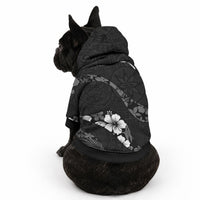 Aloha Hawaii Floral Tapa Pet Hoodie Patchwork Charcoal
