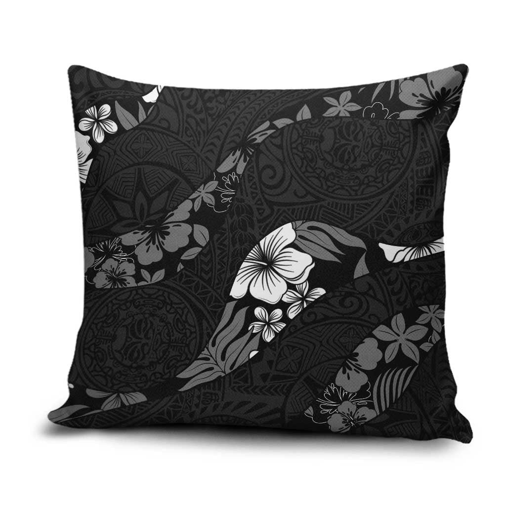 Aloha Hawaii Floral Tapa Pillow Cover Patchwork Charcoal - Polynesian Pride