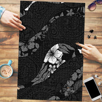 Aloha Hawaii Floral Tapa Puzzle Patchwork Charcoal LT7 Charcoal - Polynesian Pride