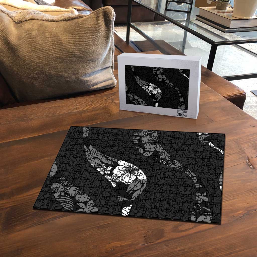 Aloha Hawaii Floral Tapa Puzzle Patchwork Charcoal LT7 - Polynesian Pride