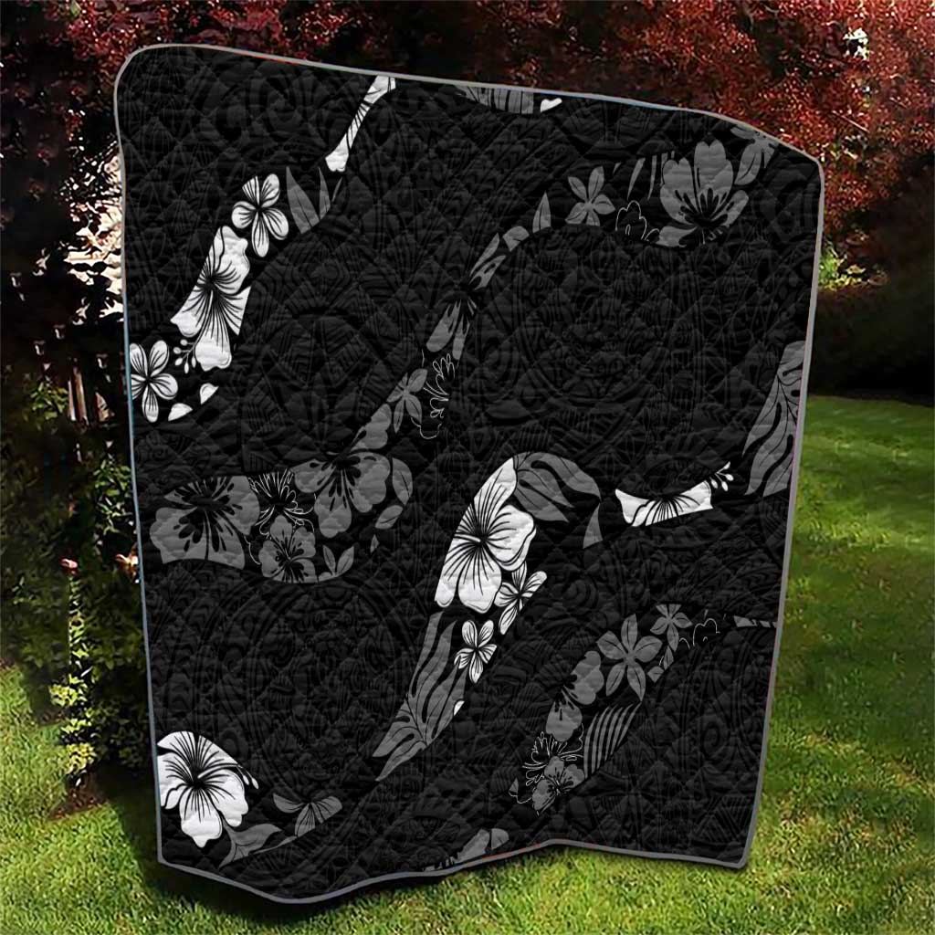 Aloha Hawaii Floral Tapa Quilt Patchwork Charcoal LT7 - Polynesian Pride