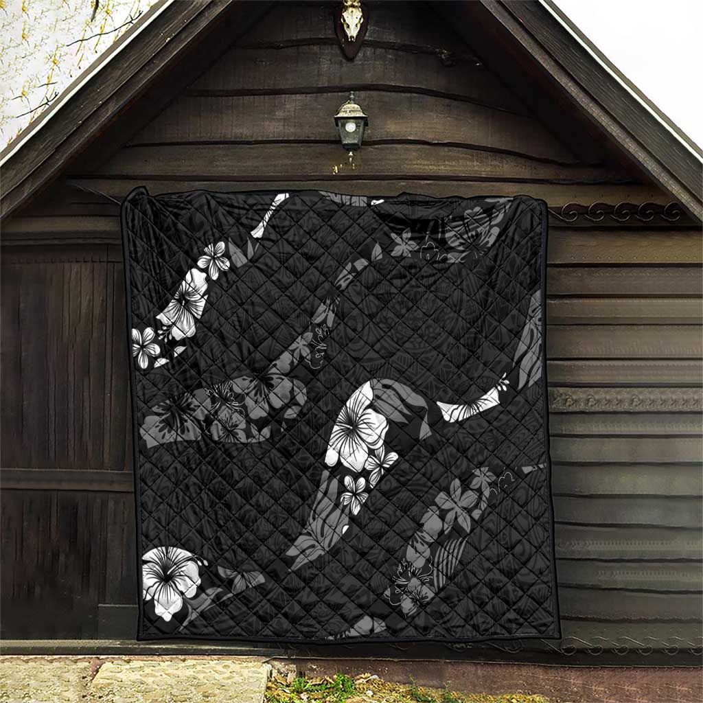 Aloha Hawaii Floral Tapa Quilt Patchwork Charcoal LT7 - Polynesian Pride