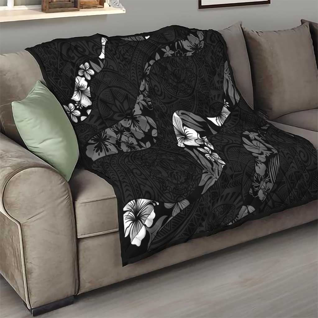 Aloha Hawaii Floral Tapa Quilt Patchwork Charcoal LT7 - Polynesian Pride