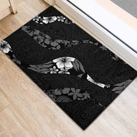 Aloha Hawaii Floral Tapa Rubber Doormat Patchwork Charcoal LT7 - Polynesian Pride