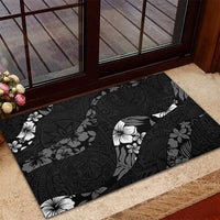 Aloha Hawaii Floral Tapa Rubber Doormat Patchwork Charcoal LT7 - Polynesian Pride