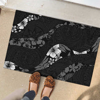 Aloha Hawaii Floral Tapa Rubber Doormat Patchwork Charcoal LT7 - Polynesian Pride