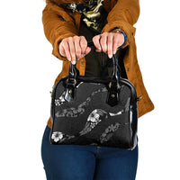 Aloha Hawaii Floral Tapa Shoulder Handbag Patchwork Charcoal - Polynesian Pride