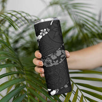 Aloha Hawaii Floral Tapa Skinny Tumbler Patchwork Charcoal - Polynesian Pride