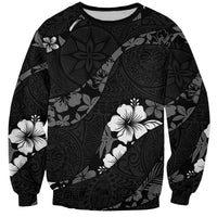 Aloha Hawaii Floral Tapa Sweatshirt Patchwork Charcoal LT7 Unisex Charcoal - Polynesian Pride