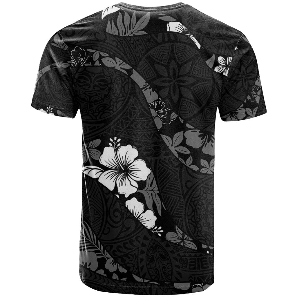 Aloha Hawaii Floral Tapa T Shirt Patchwork Charcoal - Polynesian Pride