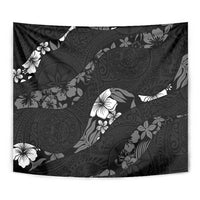 Aloha Hawaii Floral Tapa Tapestry Patchwork Charcoal - Polynesian Pride