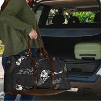 Aloha Hawaii Floral Tapa Travel Bag Patchwork Charcoal - Polynesian Pride