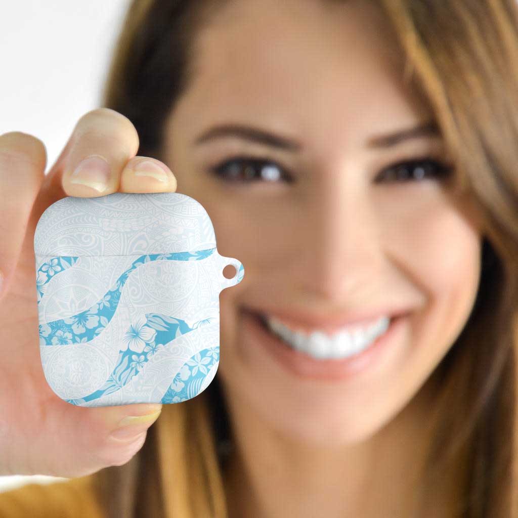 Aloha Hawaii Floral Tapa AirPods Case Patchwork Turquoise - Polynesian Pride