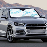 Aloha Hawaii Floral Tapa Auto Sun Shade Patchwork Turquoise - Polynesian Pride