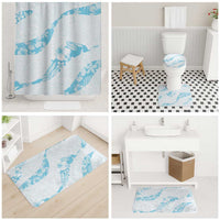 Aloha Hawaii Floral Tapa Bathroom Set Patchwork Turquoise - Polynesian Pride