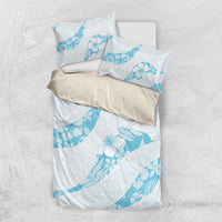 Aloha Hawaii Floral Tapa Bedding Set Patchwork Turquoise - Polynesian Pride