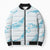 Aloha Hawaii Floral Tapa Bomber Puffer Jacket Patchwork Turquoise - Polynesian Pride
