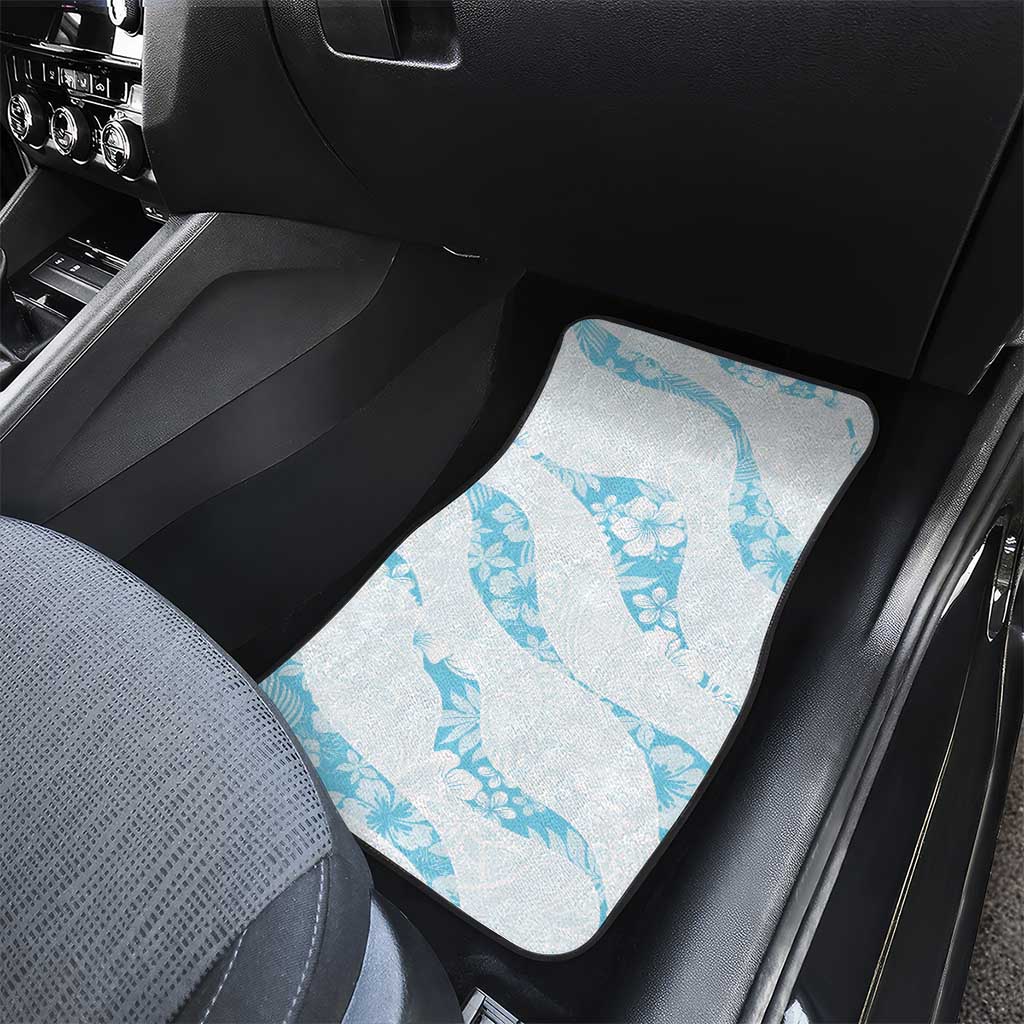 Aloha Hawaii Floral Tapa Car Mats Patchwork Turquoise - Polynesian Pride