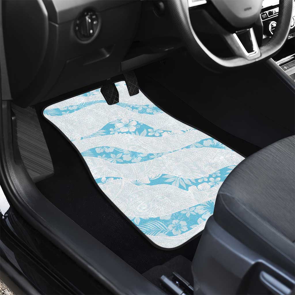 Aloha Hawaii Floral Tapa Car Mats Patchwork Turquoise - Polynesian Pride
