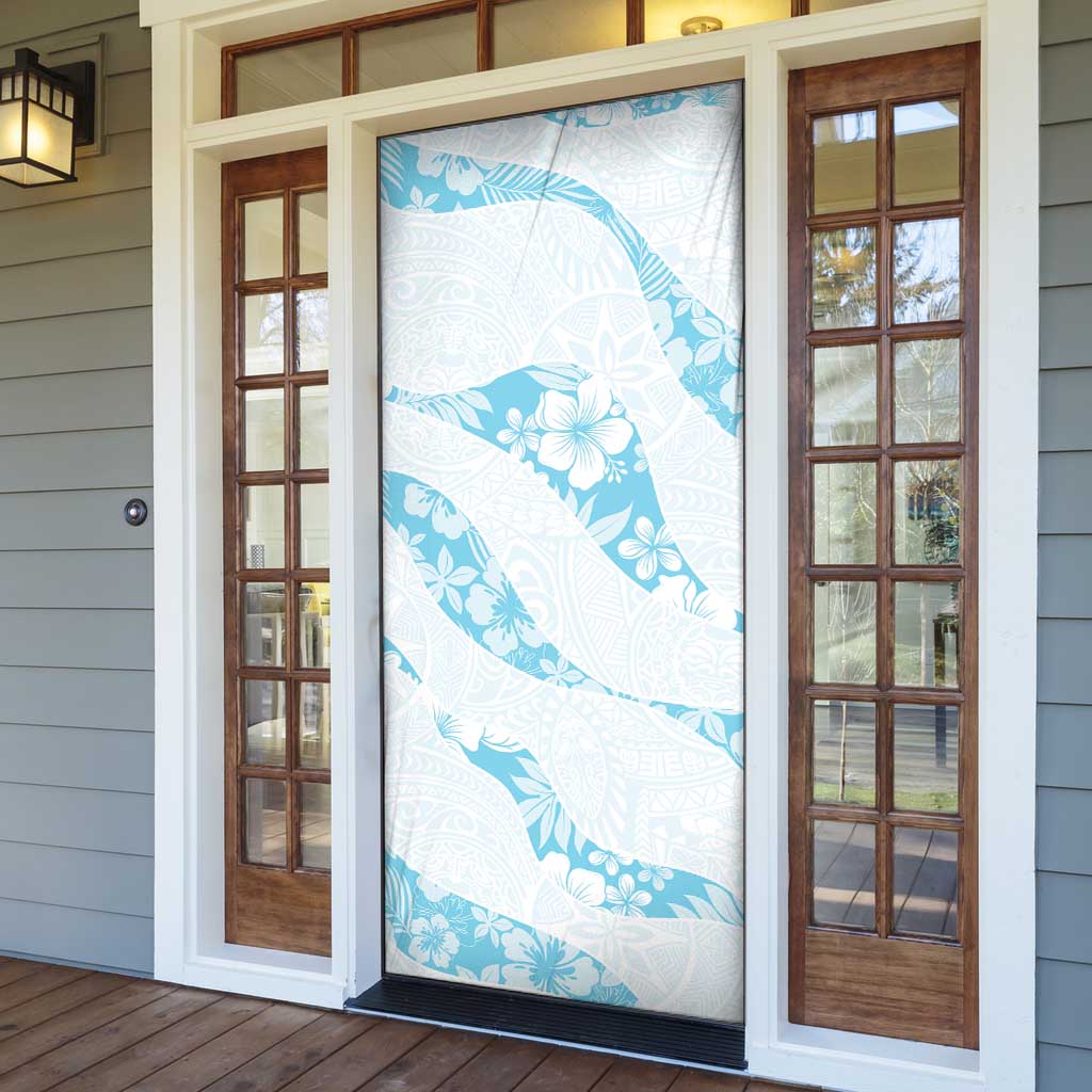 Aloha Hawaii Floral Tapa Door Cover Patchwork Turquoise - Polynesian Pride