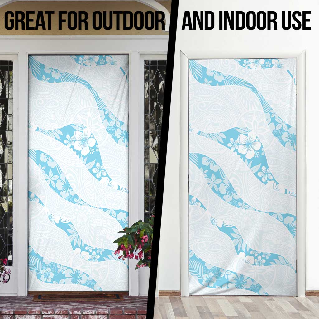 Aloha Hawaii Floral Tapa Door Cover Patchwork Turquoise - Polynesian Pride