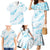 Aloha Hawaii Floral Tapa Family Matching Mermaid Dress and Hawaiian Shirt Patchwork Turquoise - Polynesian Pride