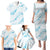 Aloha Hawaii Floral Tapa Family Matching Puletasi and Hawaiian Shirt Patchwork Turquoise - Polynesian Pride